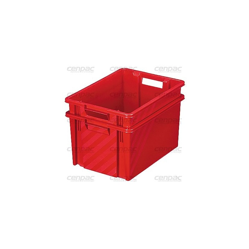 Bac gerbable emboitable jaune 10l dim ext 324x238x176mm - parois pleines - lot de 2 bacs